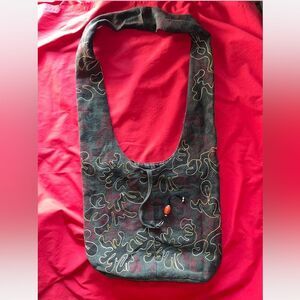 Rising International multi-coloured dark green shoulder bag